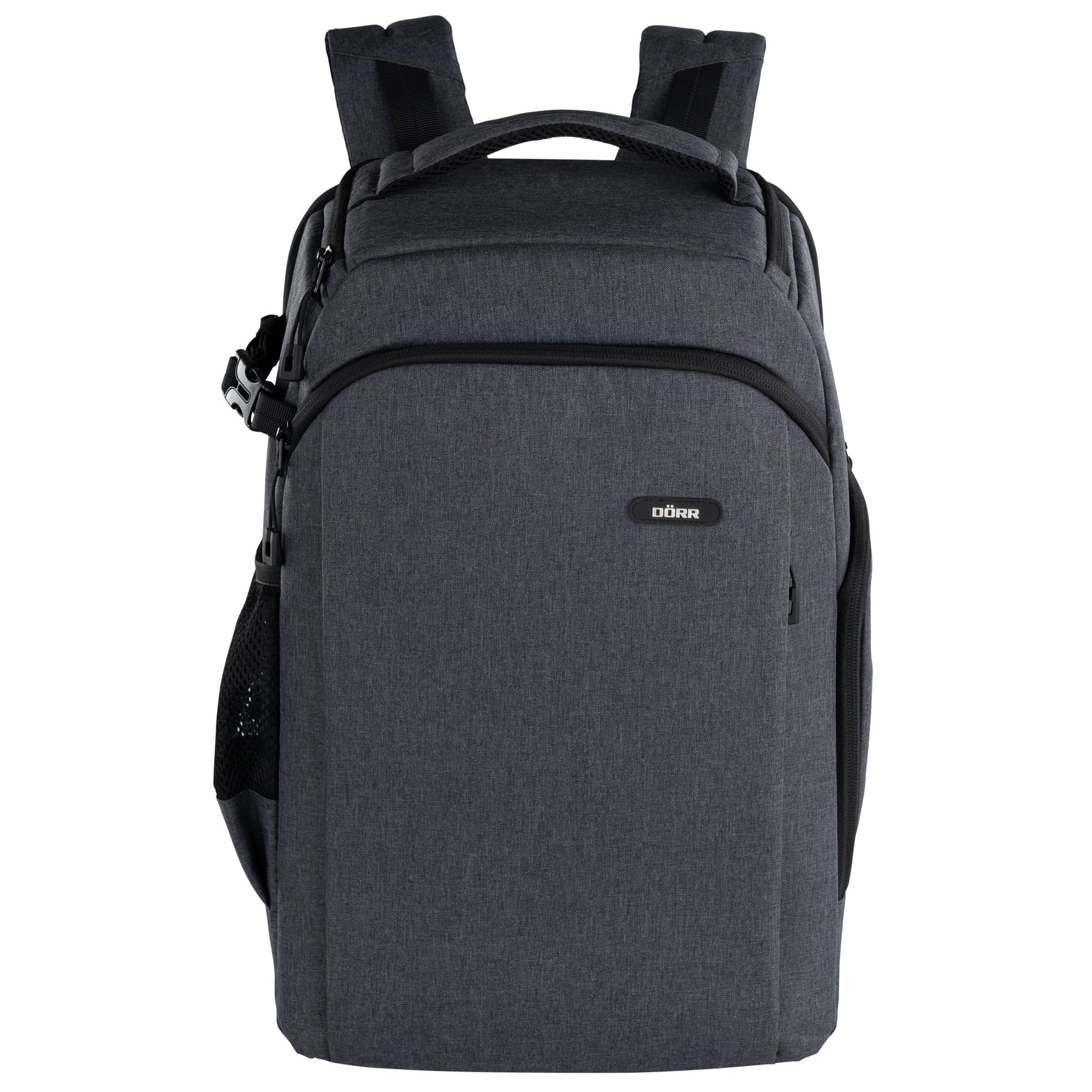 DÖRR Praga Go - Mochila para cámara réflex digital, resistente al agua, compartimento para portátil de 16 pulgadas, división interior flexible, 16 l, ligera, soporte para trípode, funda para lluvia