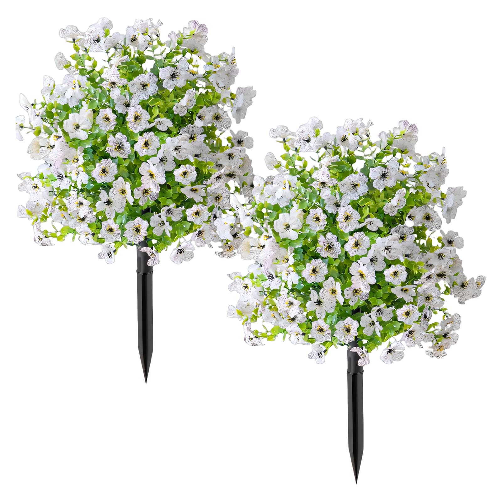 Kaeltsyn 2Pcs Fake Gumtree Grape Flowers for Outdoor Decoration, Realistic with Mixed Colors, Easy Insert Garden Stakes for Patio Yard Faux Herbage for Patio Decor