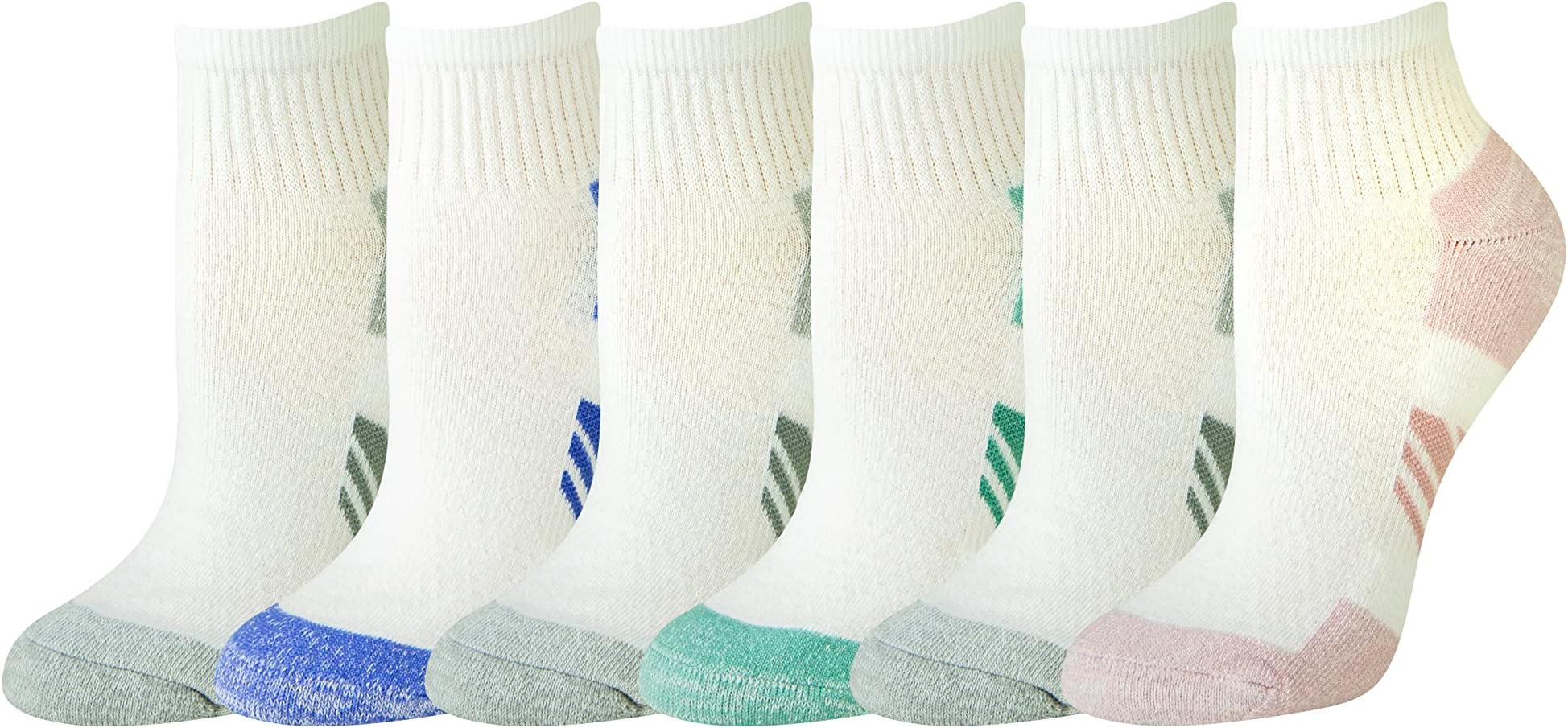 Women's Performance Cotton Cushioned Athletic Ankle Socks, Breathable, Moisture-Wicking, 6 Pairs