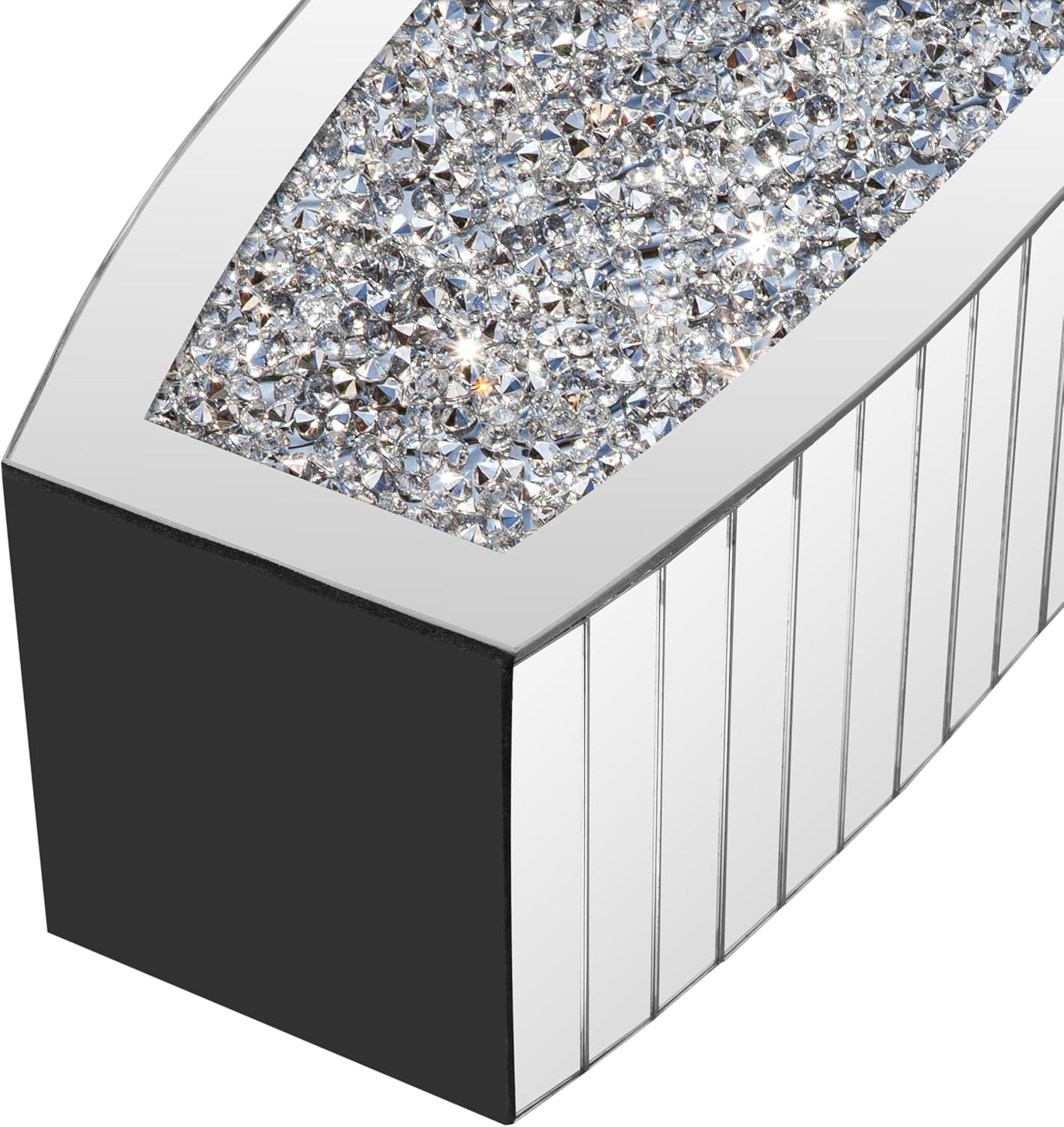 SHYFOY 36" Tall Crushed Diamond Floor Vase Silver Mirrored Tall Vases for Floor Large Crystal Decorative Glass Standing Vase Luxury for Home Decor Living Room Office Bedroom Kitchen - Image 5