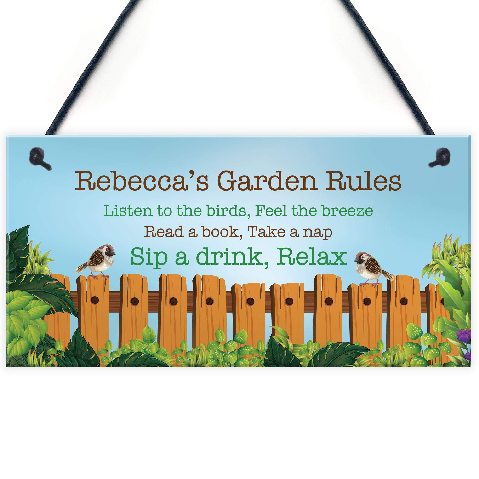 Personalised Garden Rules Sign For Garden Summerhouse Shed Home Decor Gift