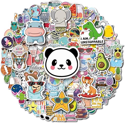 200 calcomanías de vinilo impermeables, calcomanías estéticas para laptop y botellas de agua para niños y adolescentes 200 calcomanías para botellas