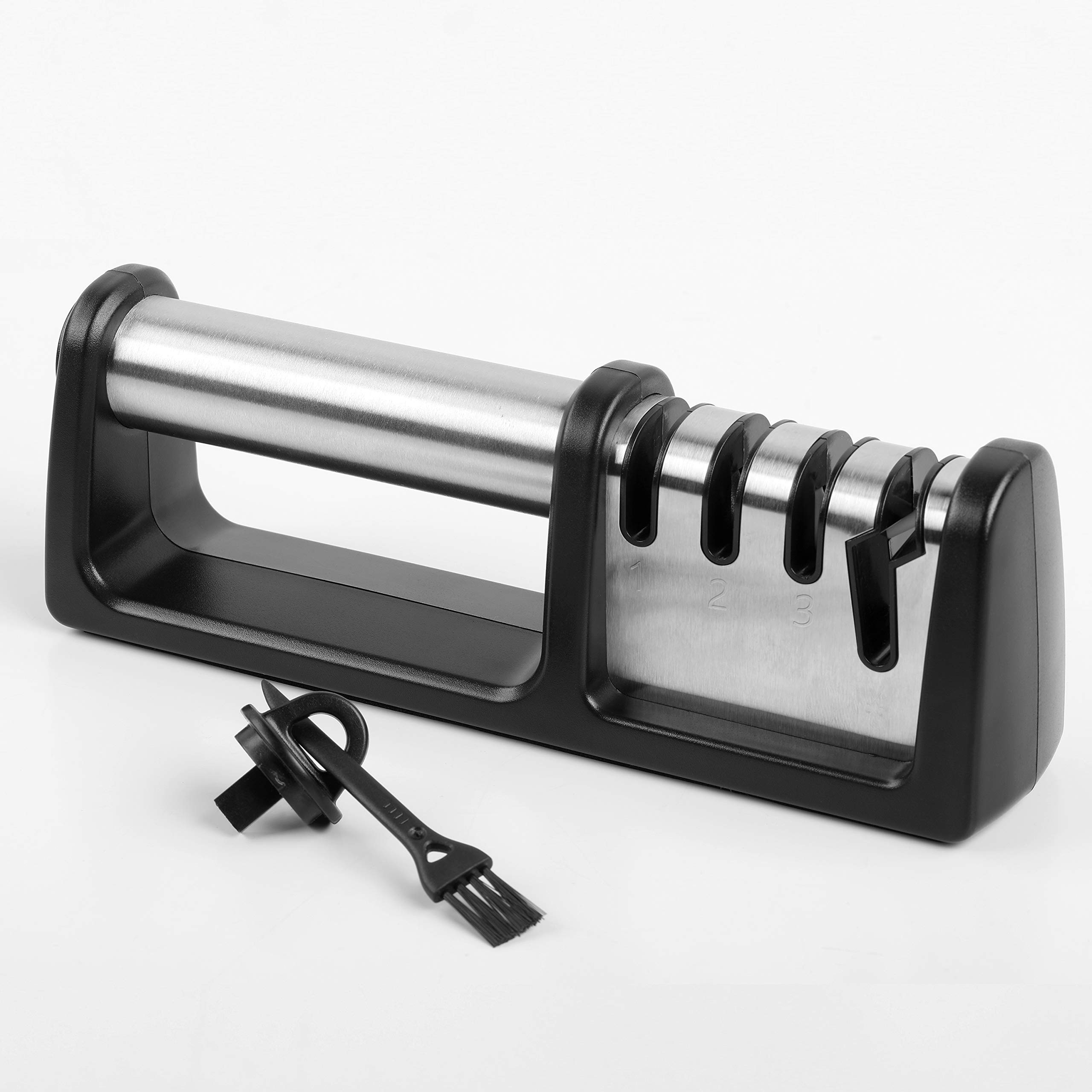 Knife Sharpener - EVERUS 4 Stage Knife Sharpener,Kitchen Knife Sharpener, Suitable for Scissors, Sharpening Tool, Help Repair, Restore and Polish Blades Quickly and Safety