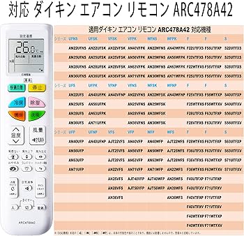 Amazon.co.jp: エアコン リモコン ARC478A42 適用 エアコン 互換