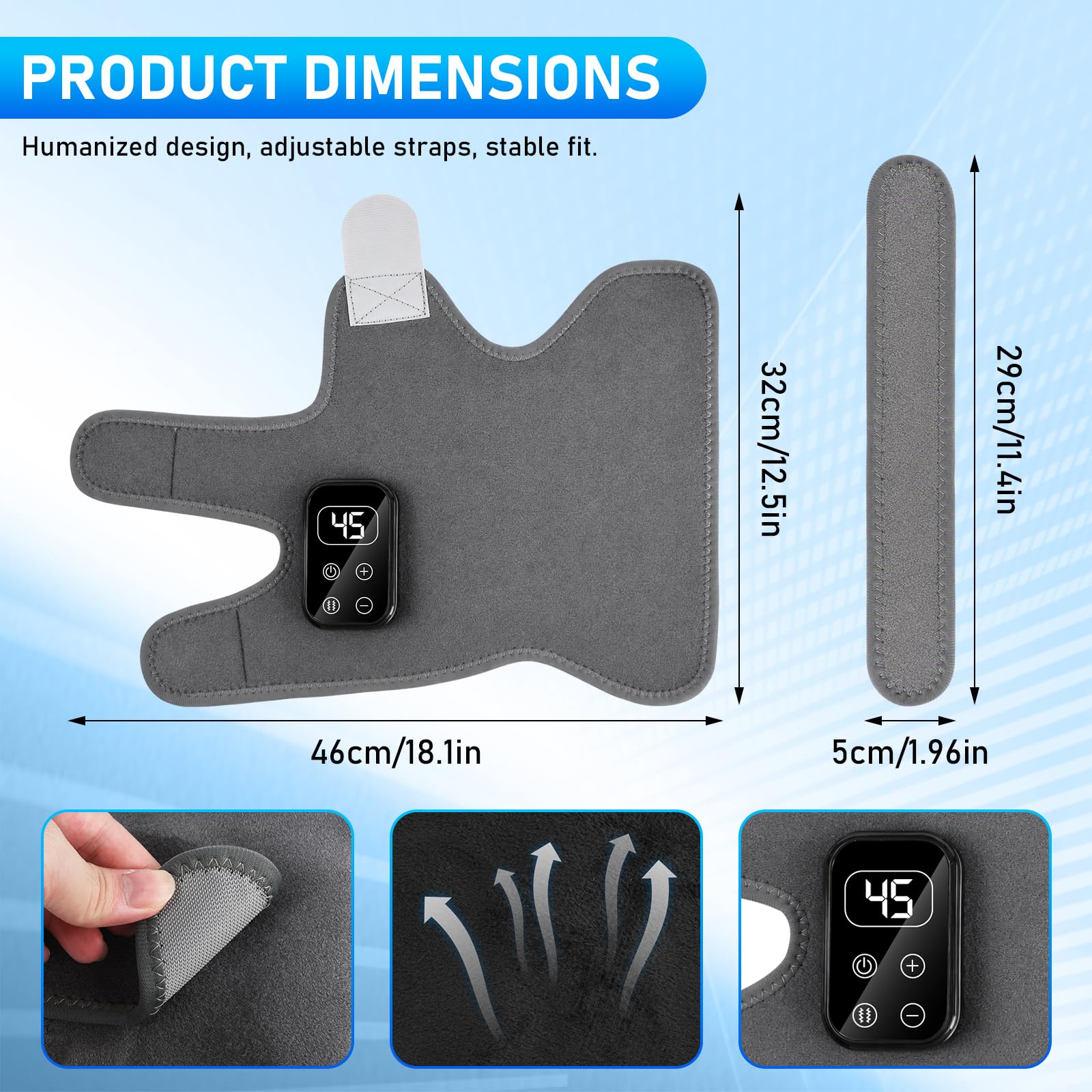 2er Set Knöchel Massagegerät Wärme Vibrationsmassage Kabellos