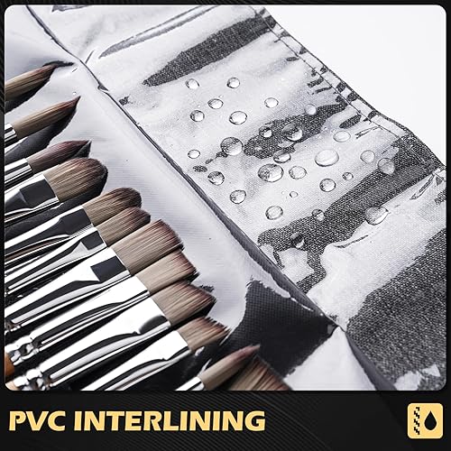 Miniatura 7 de golden maple - Juego de 25 pinceles para pintura acrílica, pintura al óleo, acuarela y lienzo, juego de pinceles sintéticos mejorados con rollo de