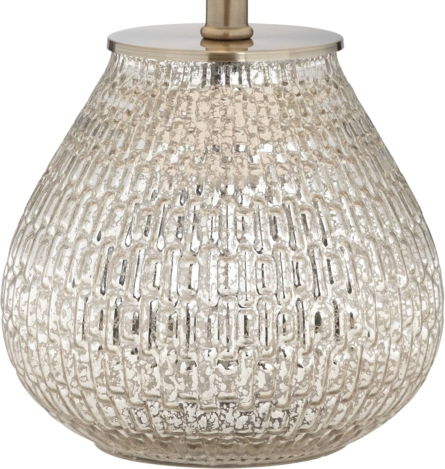 360 Lighting Zax Country Cottage Small Accent Table Lamp 19 1/2" High Teardrop Silver Mercury Glass Gray Fabric Drum Shade Decor for Bedroom House Bedside Nightstand Home Office Reading