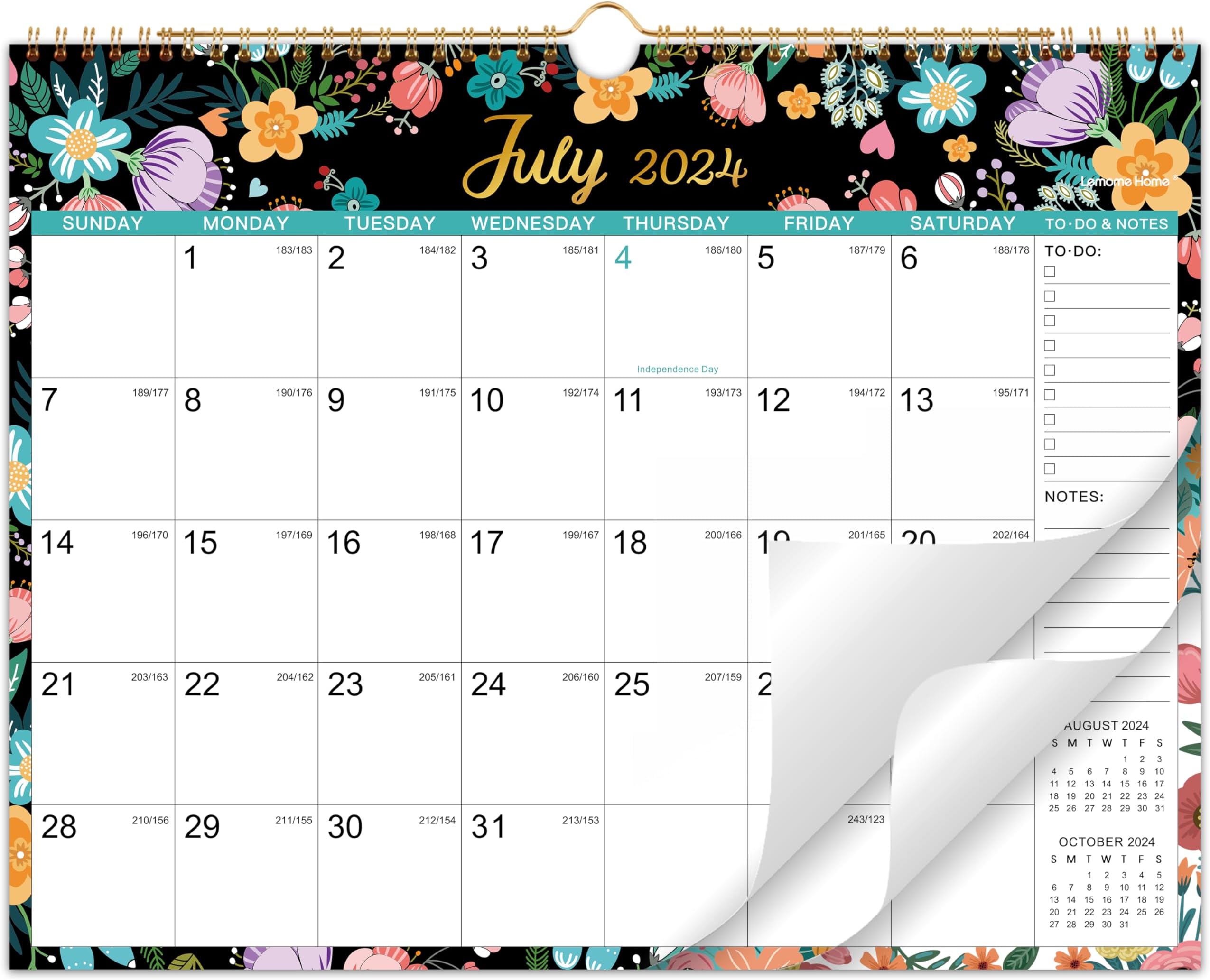 Amazon.com: 2024-2025 Wall Calendar - 18 Months Hanging Calendar from ...