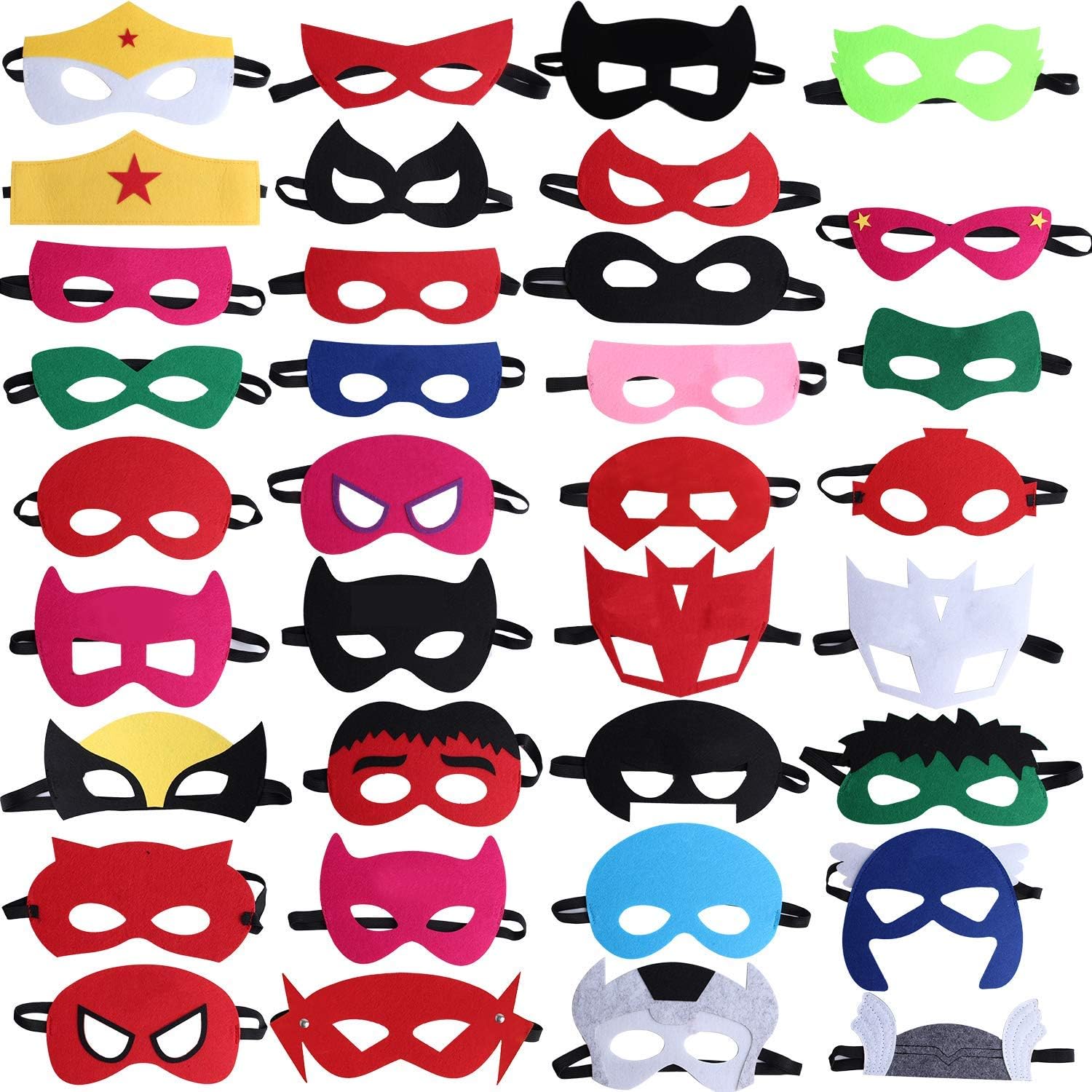 Standie 35PCS Kids Felt Masks for Hulk Party Birthday Party Cosplay for Children Aged 3+