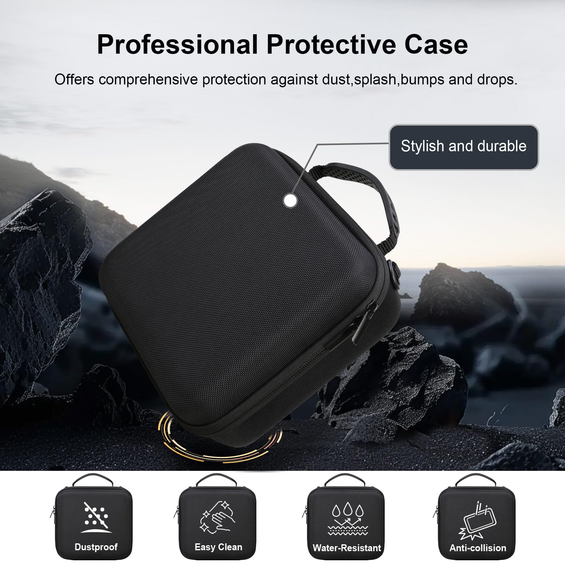 RAIALL Sacoche pour Appareil Photo Sony Alpha a6000/a6100/a6400/a6700/ Sony Alpha 7 II III IV/7R V Appareil Photo numérique sans Miroir et Objectif, Sac de Voyage Rigide pour Appareil Photo, Noir