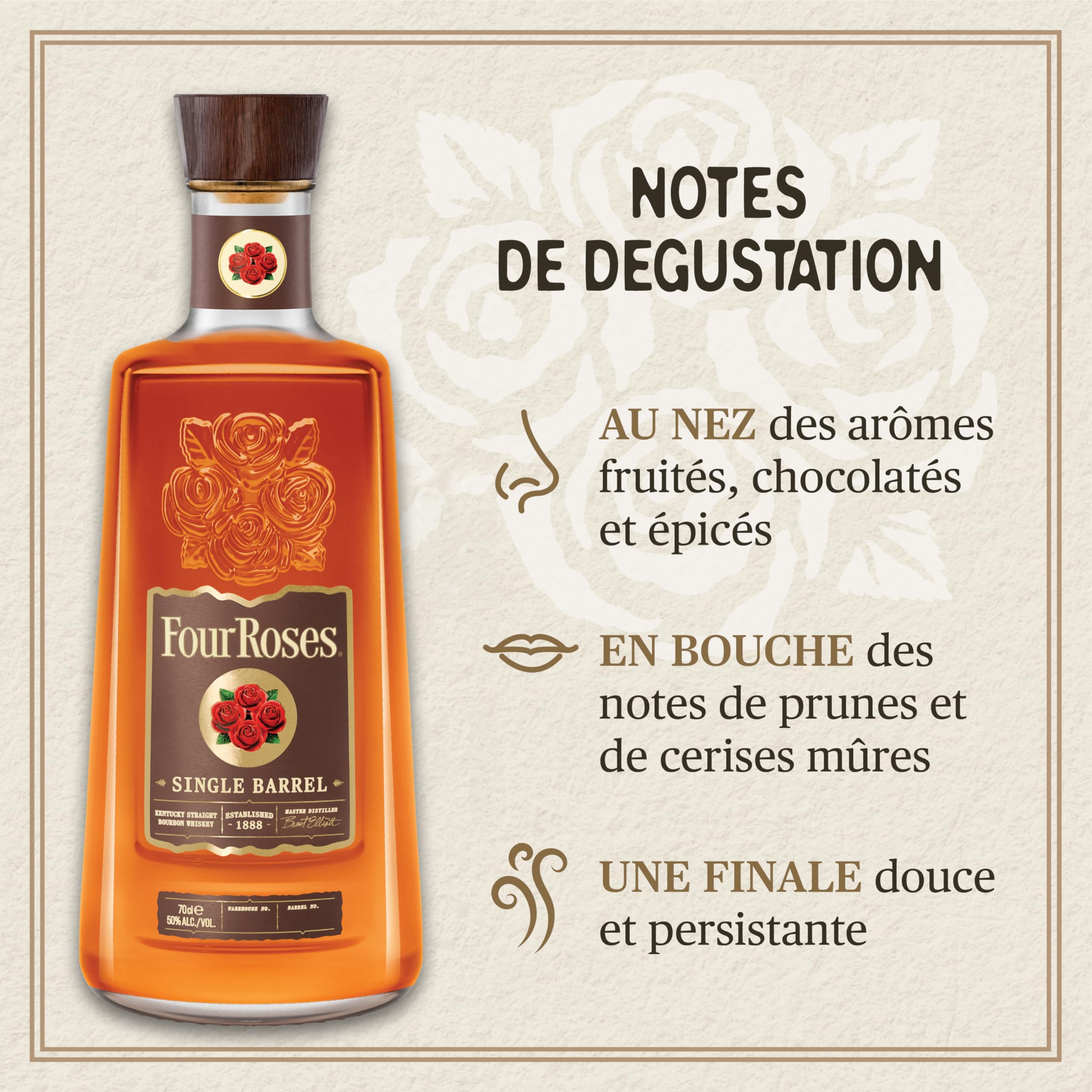 FOUR ROSES Bourbon Single Barrel Whisky Bourbon - 50%, 70cl