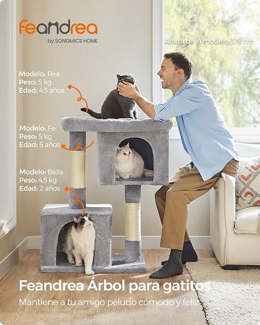 Foto 3 de 8 de Feandrea Árbol para Gatos, Torre de 101 cm, M, 2 Cuevas, Rascador