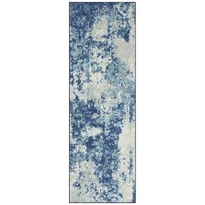 Maples Rugs Horizon Modern Abstract Runner Rug - Made in USA - Washable Non Slip Indoor Carpet for