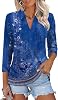 ZHENWEI Womens 34 Length Sleeve V-Neck Collared Tops Summer Business Casual Work Polo Shirts 2025