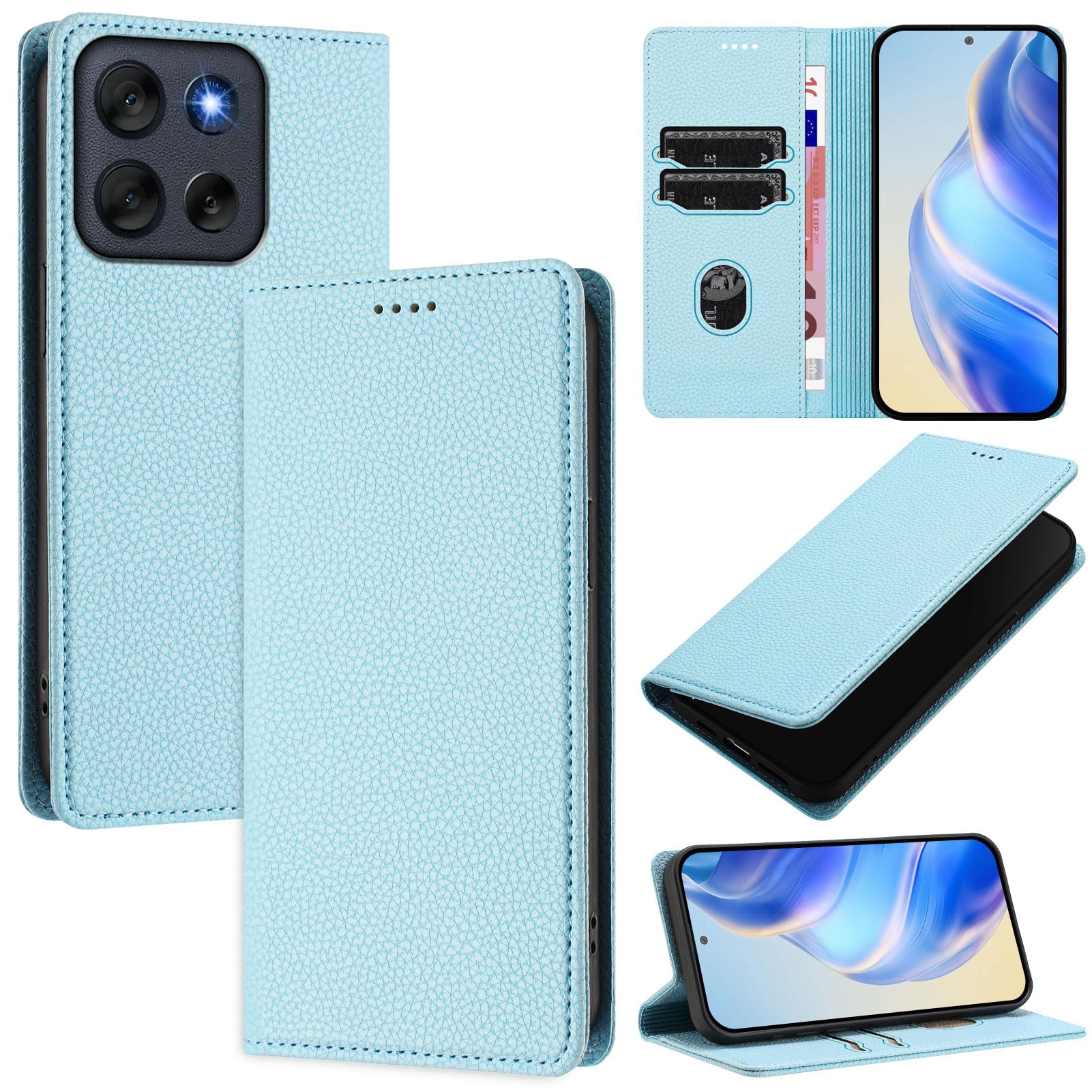 Custodia GOKEN Per Google Pixel 7 - Portafoglio Flip In PU Pelle Con Slot E Chiusura Magnetica - Rosa Oro - 3