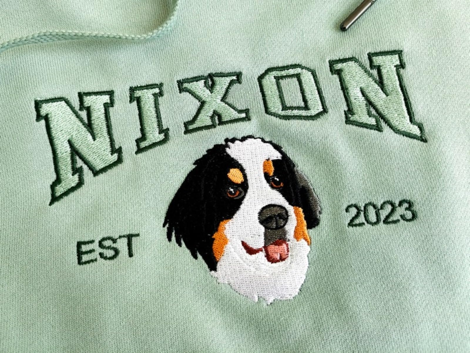 Sudadera con capucha y nombre bordado, personalizada para mascotas con foto