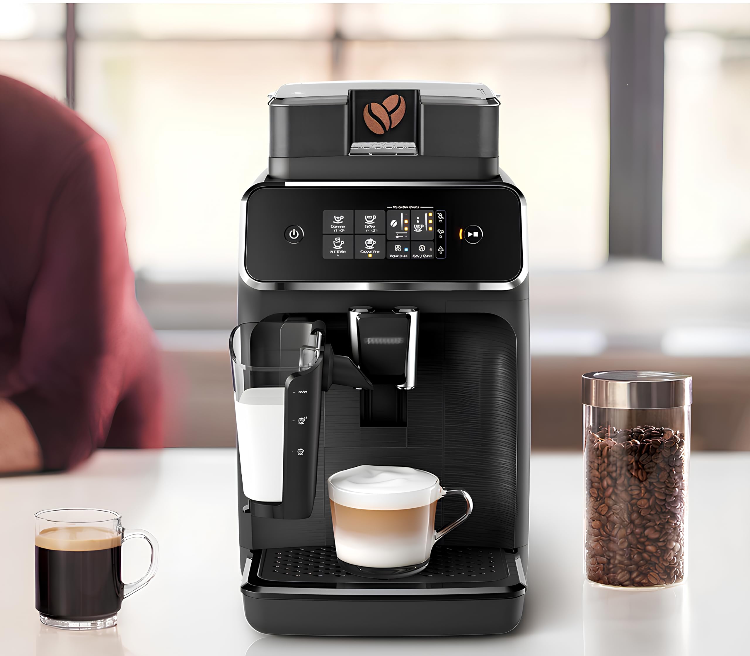 Estensione per Chicchi di Caffè per Macchine Superautomatiche compatibile con Philips LatteGo - Espansore Tramoggia per Caffè Espresso compatibile con Philips 800 1200 2200 3200 4300 5400