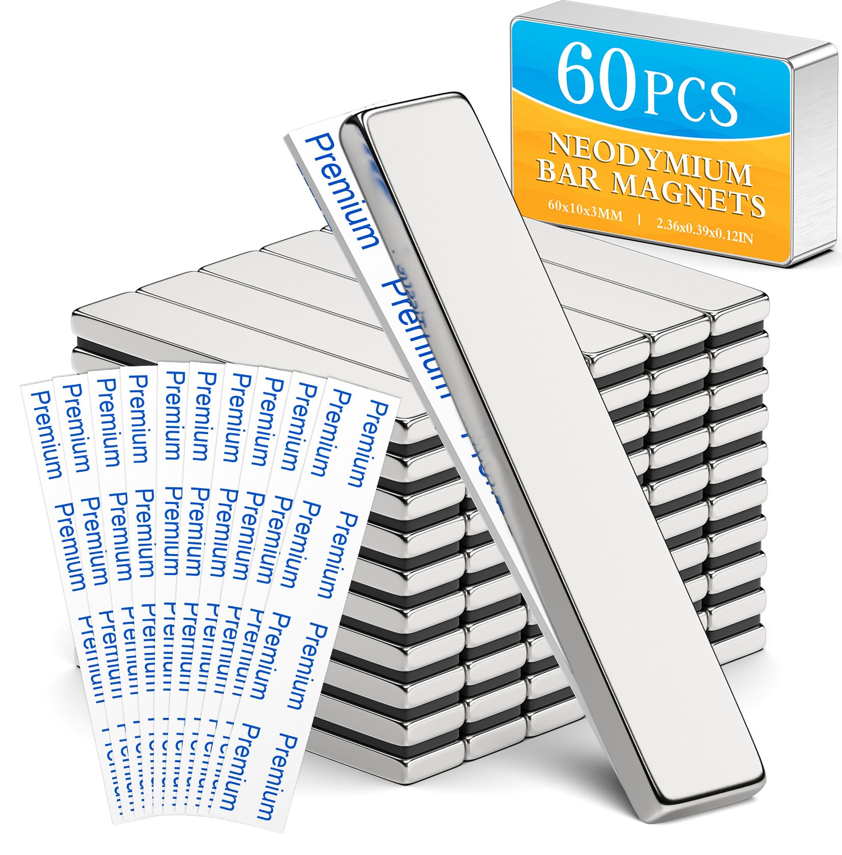 Grtard 40 Pack Powerful Neodymium Bar Magnets, 60x10x3 mm Rectangle Magnet — Amazon image 8