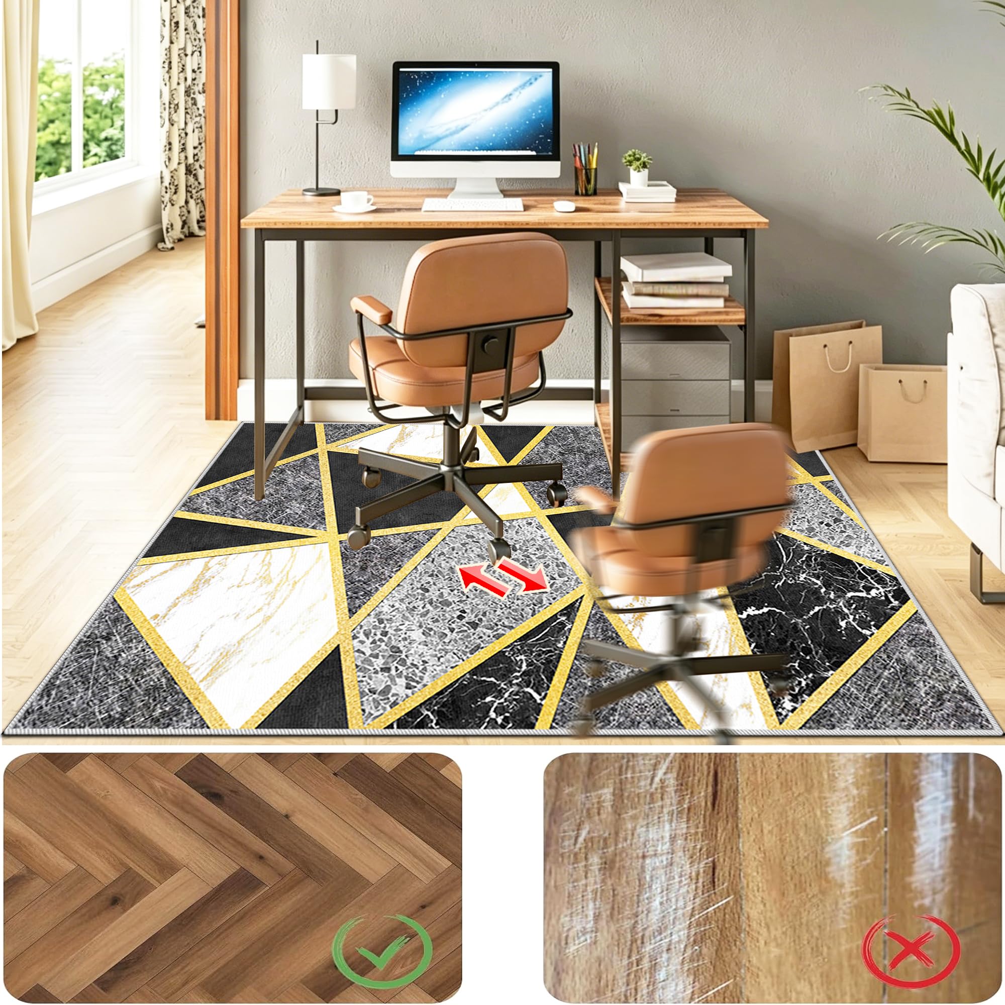 Tapis pour Protection de sols durs Chaise Gaming et Le Travail 120 x 160 cm