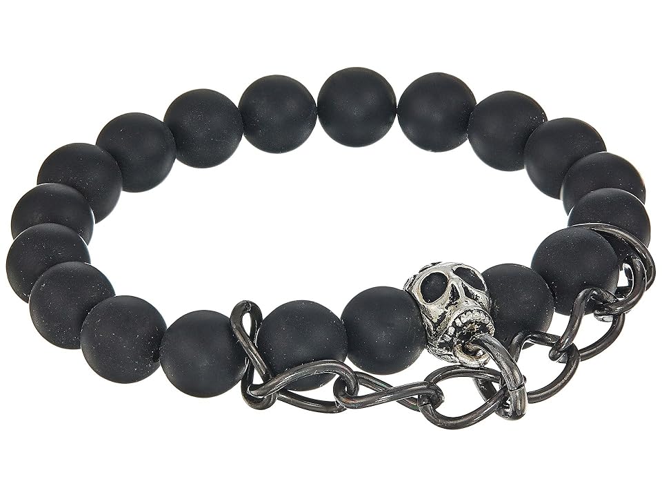 

Dee Berkley Matte Black Agate Skull Chain Bracelet (Black) Bracelet