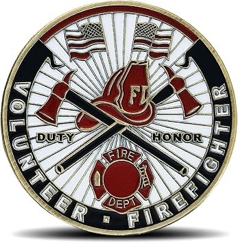 Volunteer Firefighter Challenge Coin Fire Service Supporters Coin