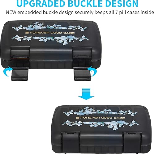 Miniatura 3 de FGcase Organizador de pastillas 3 veces al día con estuche de viaje, pastillero semanal grande de 7 días, pastillero diario con 21 compartimentos,