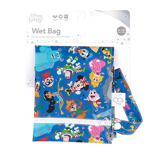 Miniatura 6 de Bumkins Disney - Bolsa impermeable para bebé, viajes, traje de baño, pañales de tela, piezas de bomba, piscina, gimnasio, artículos de tocador,