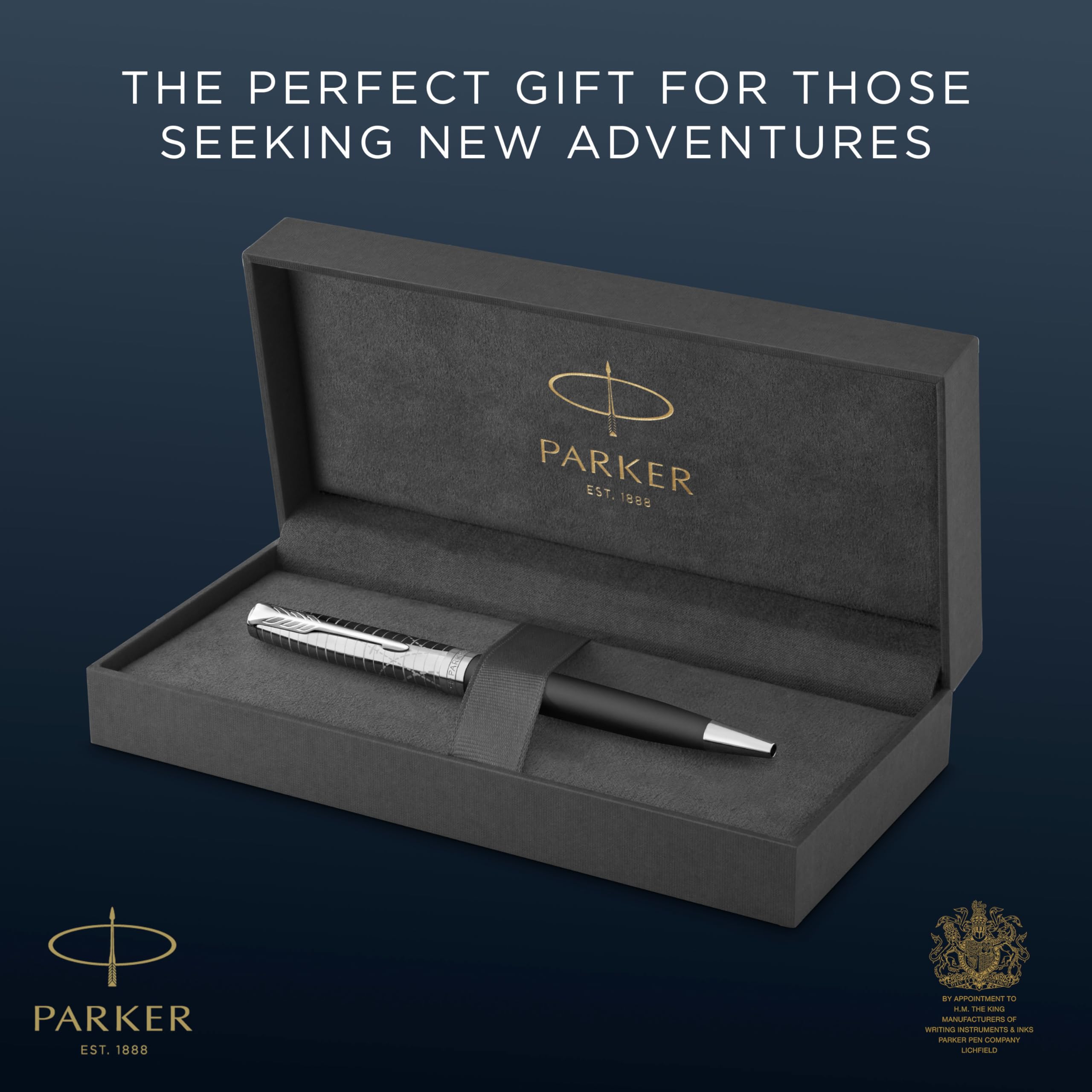 Parker Sonnet Penna a sfera | Collezione Legacy of Flight | Rifinitura cromata | Punta Media | Inchiostro nero | Confezione Regalo