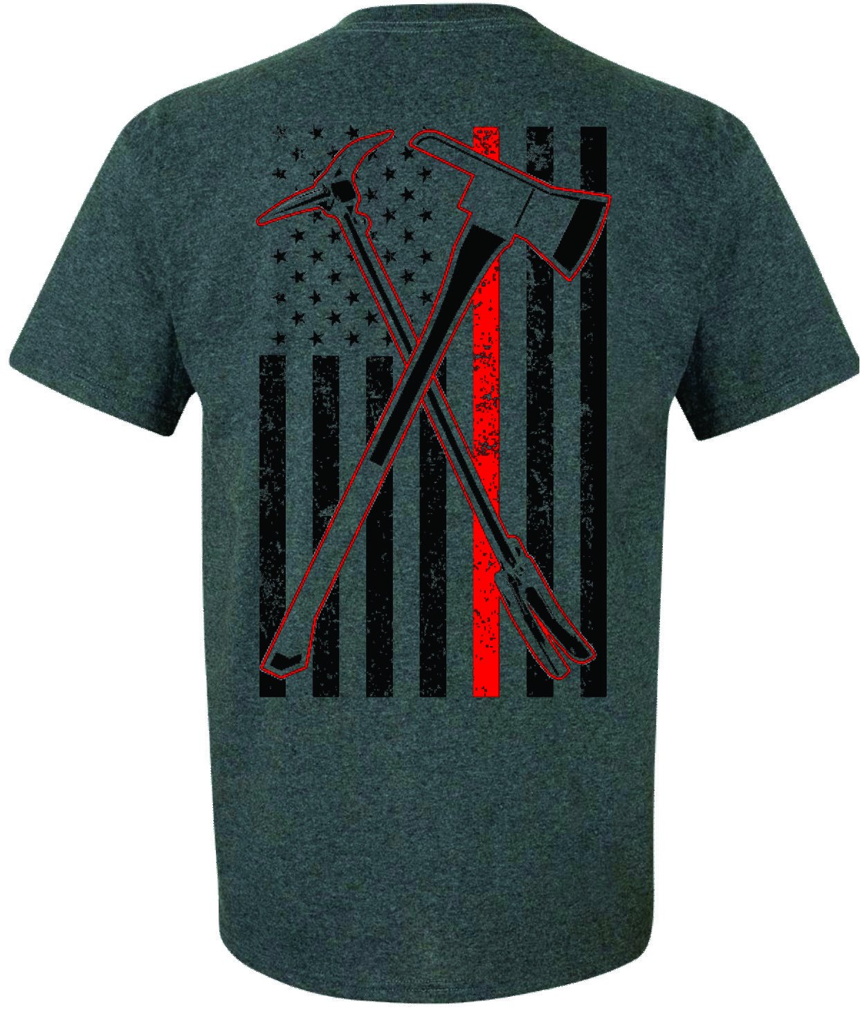 Patriot Apparel CompanyThin Red Line Firefighter Axe Design Patriot Apparel T-Shirt Graphic Tee
