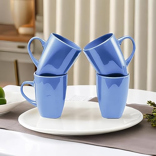 Miniatura 6 de Juego de 6 tazas de café cuadradas de 12 onzas con asa, tazas de café de porcelana para café, té, cacao, leche, regalo de inauguración de la casa