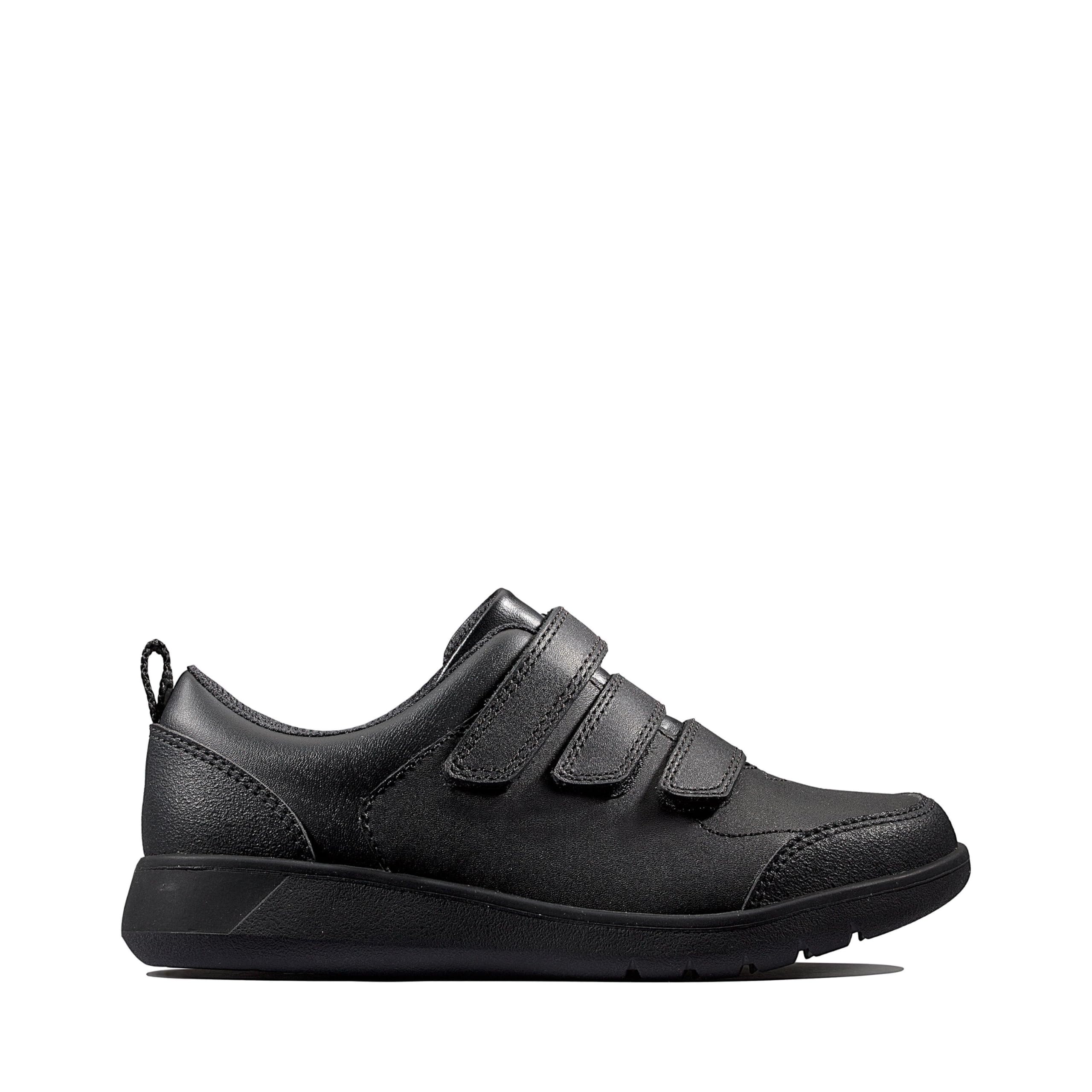 Clarks Boy's Scape Sky K Sneakers, Black Leather, 11.5 UK Child