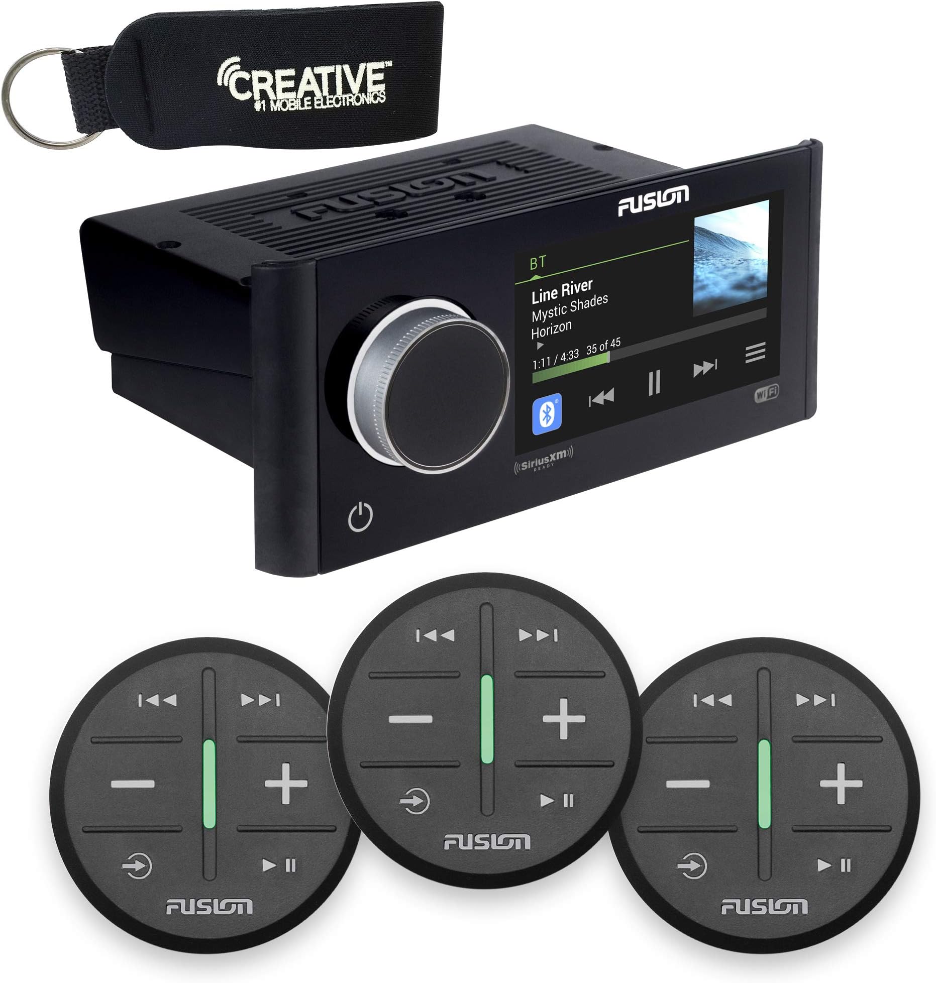 FusionMS-RA770 Apollo Touchscreen Marine Entertainment System with Three Wireless Remotes for Three Zones - Black