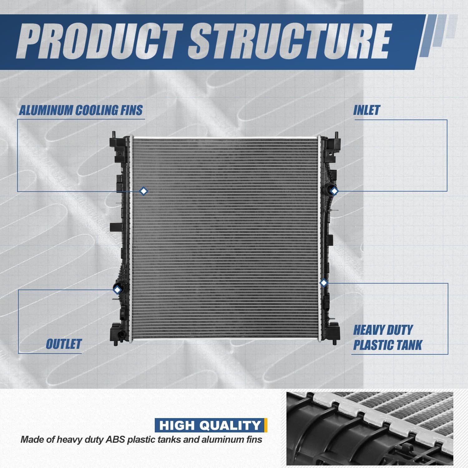 Auto Dynasty Aluminum Radiators Compatible with 2020 2021 2022 2023 Ford Explorer Police Interceptor Utility Lincoln Aviator, 1-Row Cooling Radiator, DPI 13875, L1MZ8005K