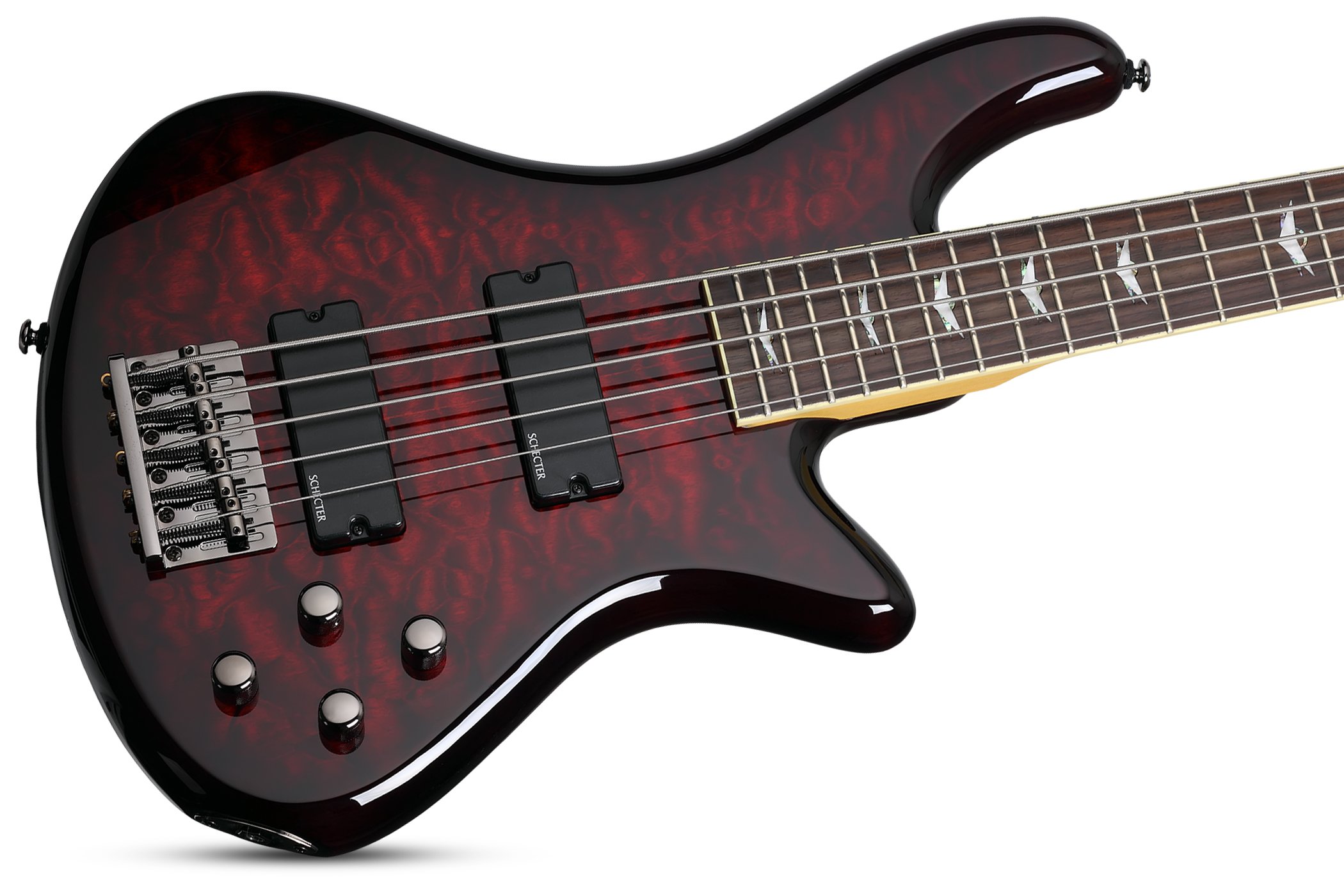 Schecter Stiletto Exteme-5 5弦エレキベース Amazon | Schecter Stiletto Extreme-5 Bass Guitar, Black Cherry