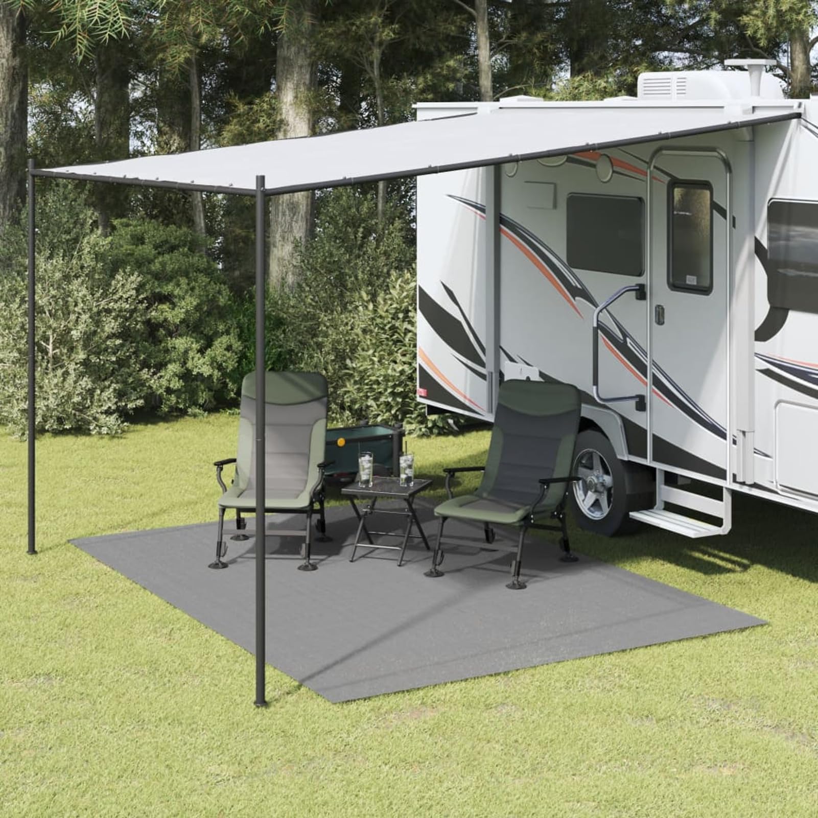 ZEYUAN Tappeto da Campeggio Antracite 3,5x2,5 m,Tappeto per Tende,Tappeto da Campeggio per Esterni,Tappeto da Campeggio-4008445