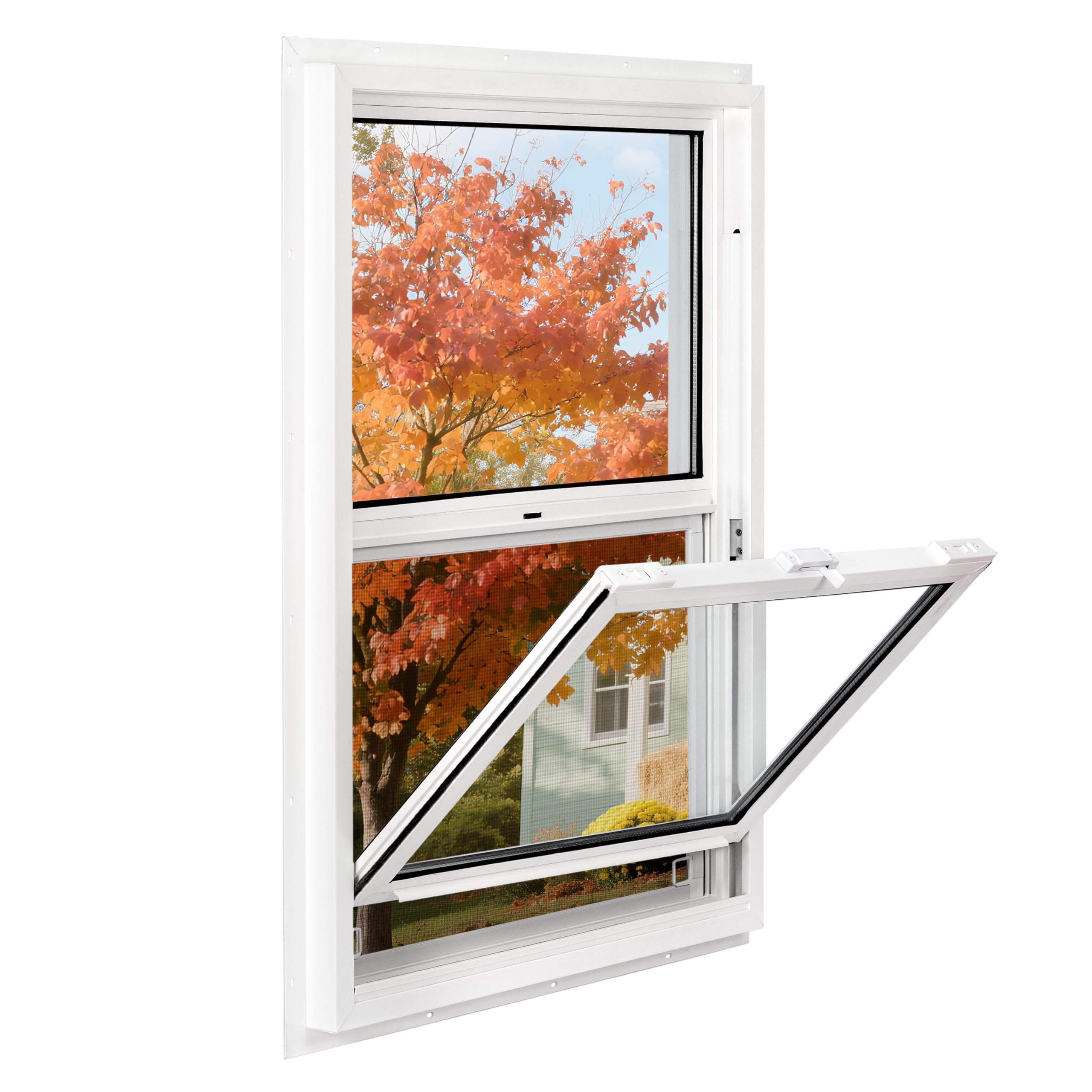Photo 1 of ***FACTORY SEALED***
Vinyl Single Hung Sliding Window, 18" x 24" Household Window with Double-Pane Insulated Tempered Glass, White Energy-Efficient Soundproof Window for House, Mobile Home