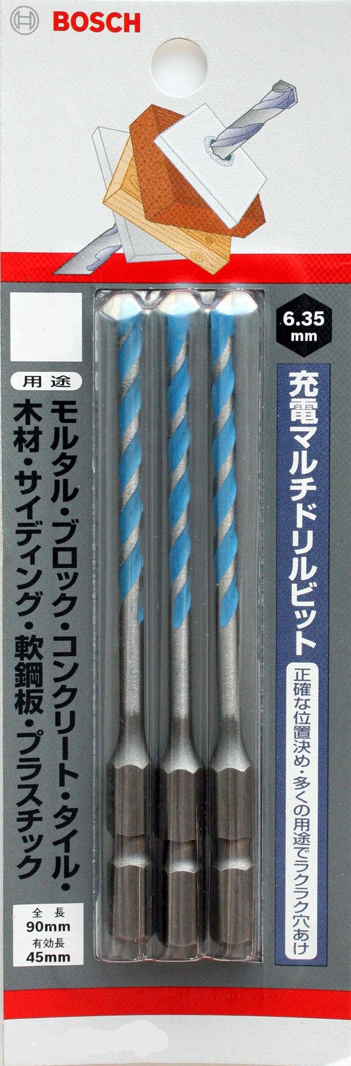 Amazon | BOSCH(ボッシュ) 充電マルチドリルビット3.4mmφ 3本組 | 木工