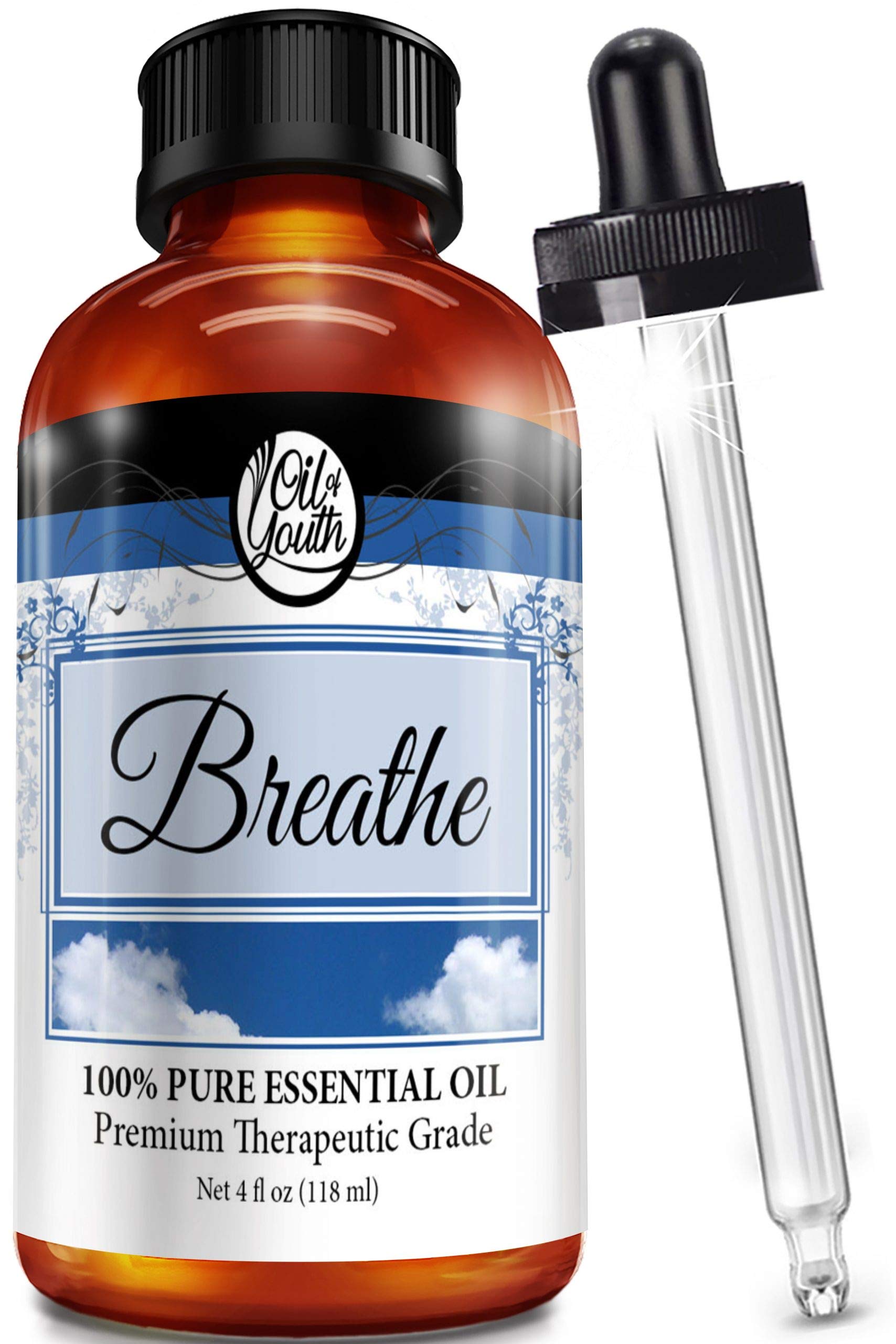 Oil of Youth 4 Ounce Breathe Blend Essential Oil - Therapeutic Grade, Pure & Natural for Diffuser and Aromatherapy