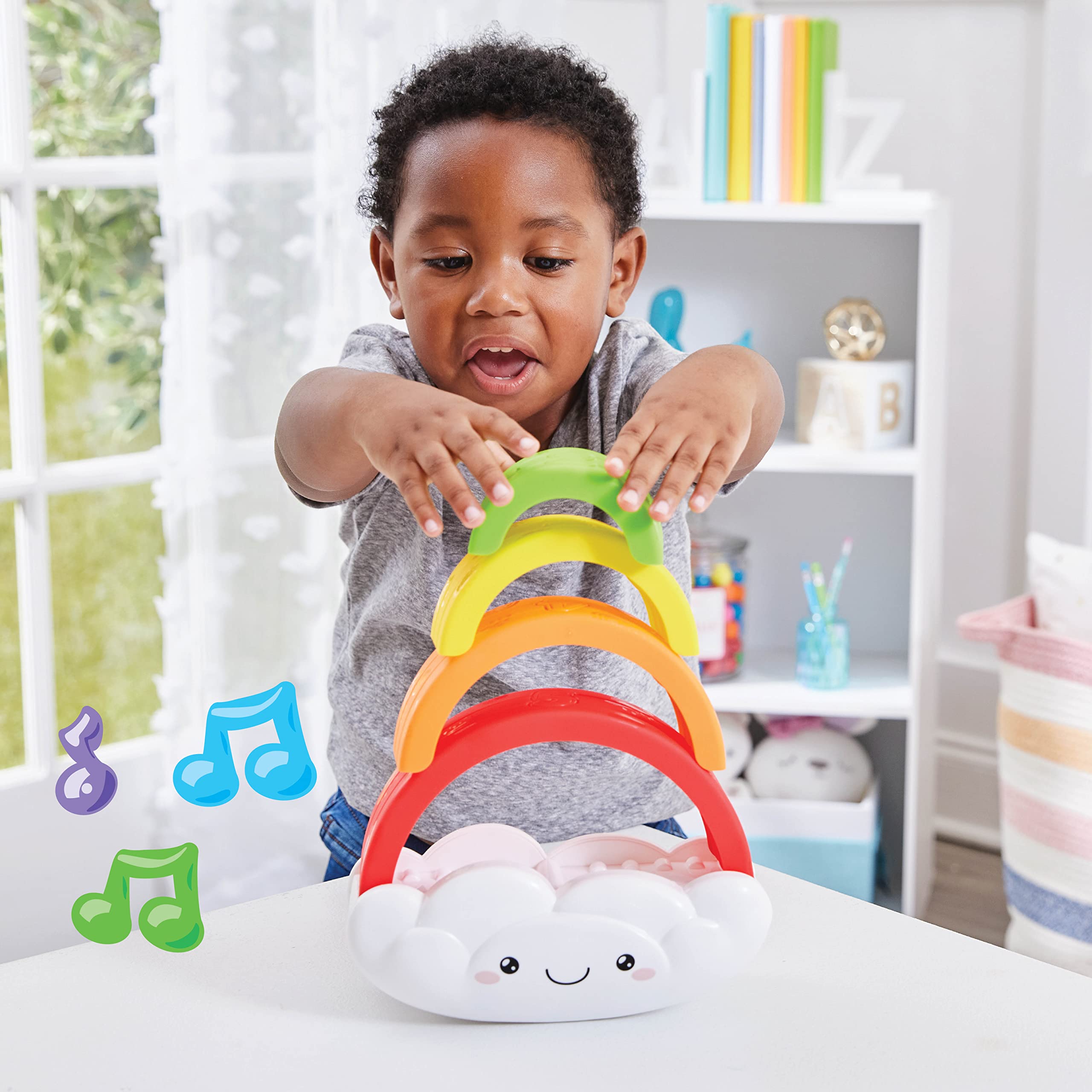 Snapklik.com : Musical Stack & Learn Rainbow - Stacking Activity Toy ...
