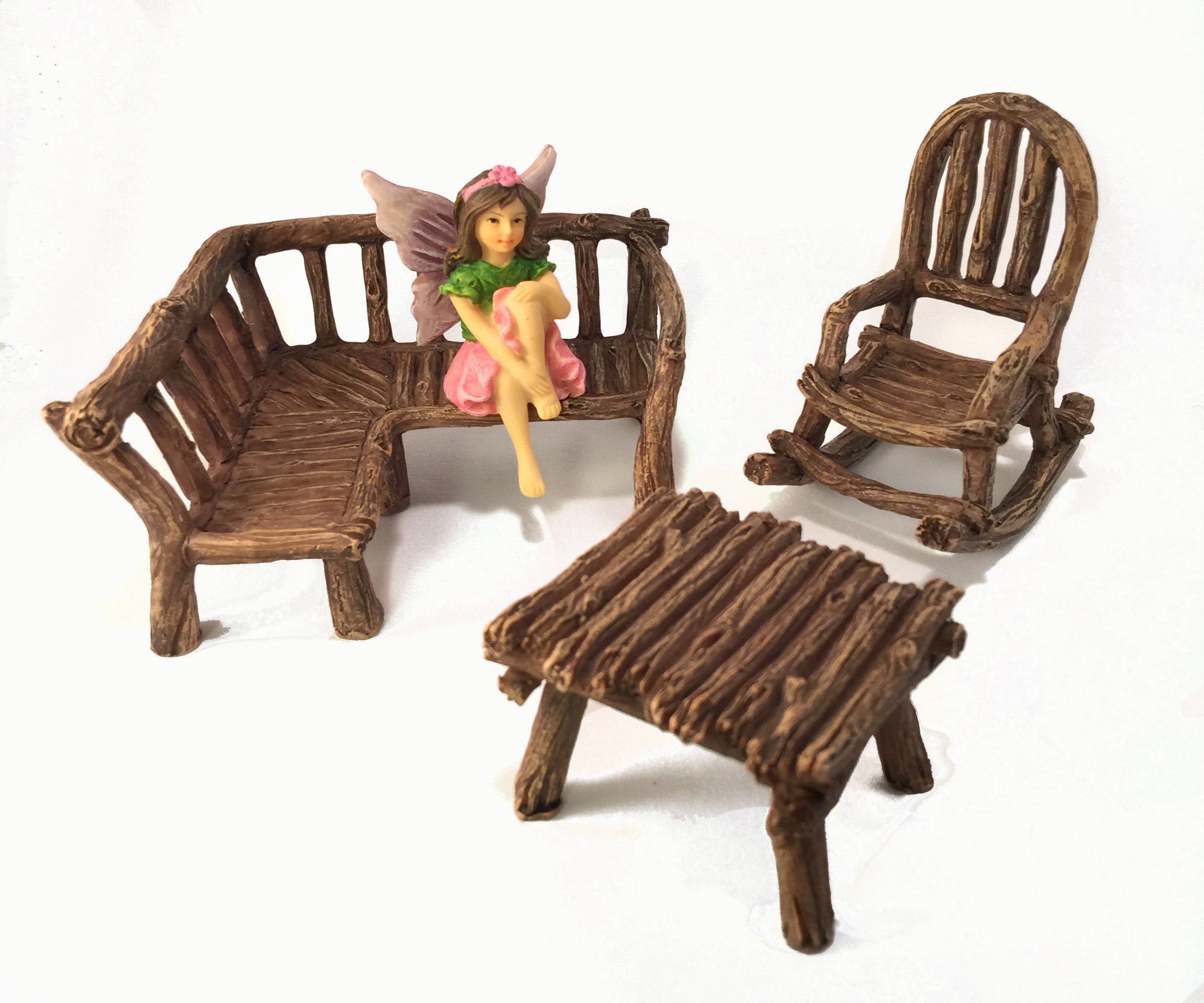 Amazon.co.jp: GlitZGlam ミニチュアフェアリーガーデン家具3ピース