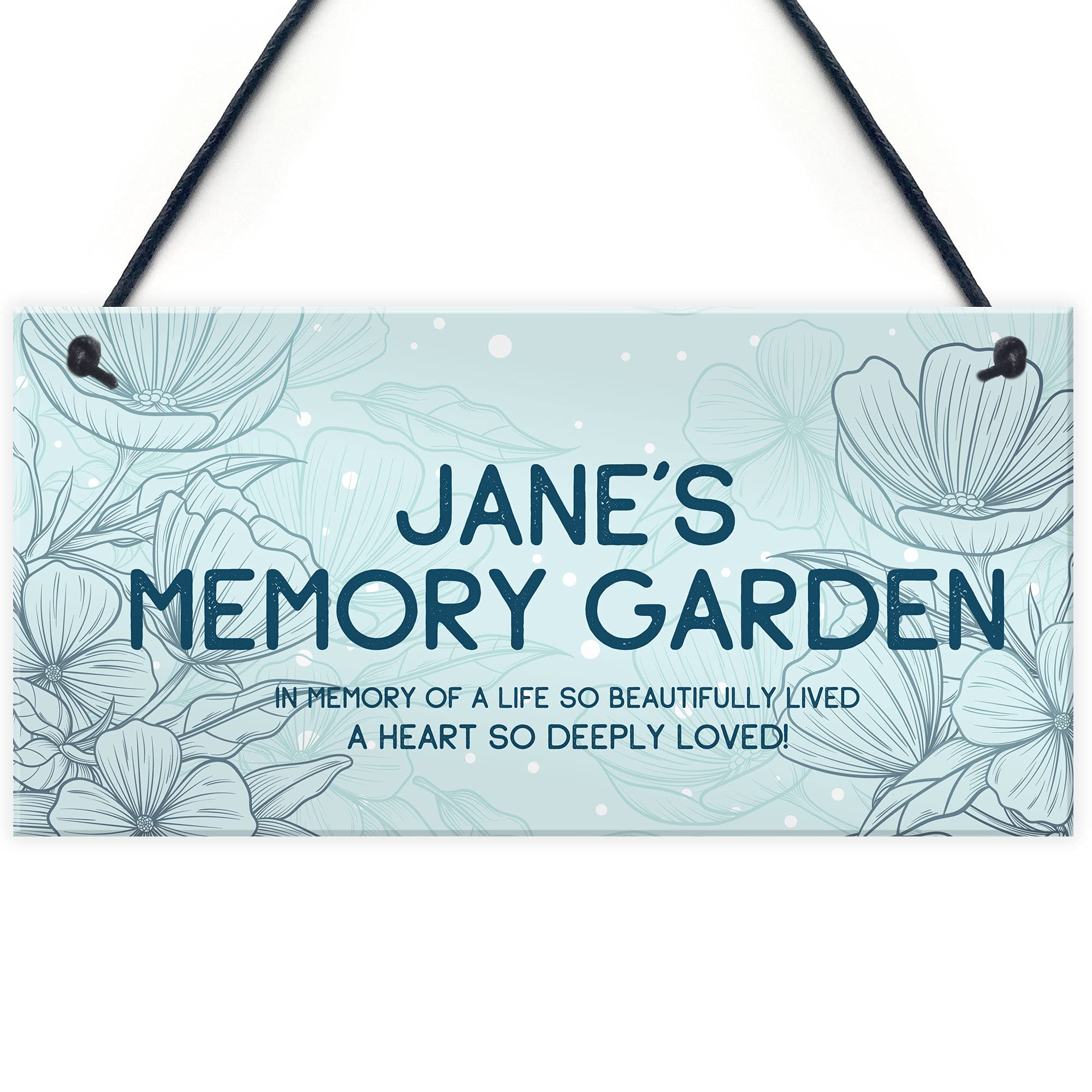 Memory Garden Plaque Hanging Personalised Mum Nan Auntie Memorial Sign