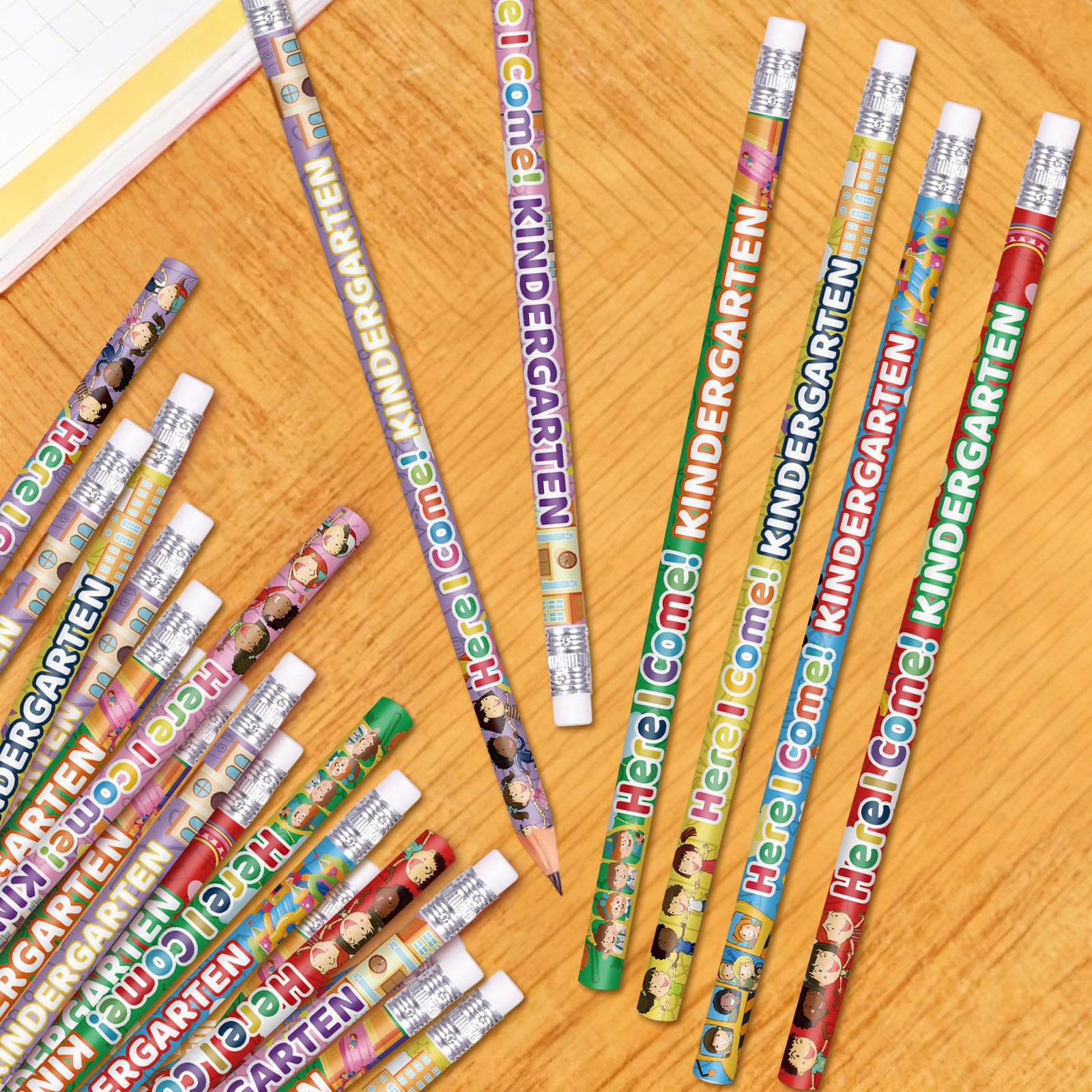 Buntstifte für Kindergarten, bunte Geburtstags-Bleistifte, lustig, inspirierend, für den Schulanfang (60 Stück)