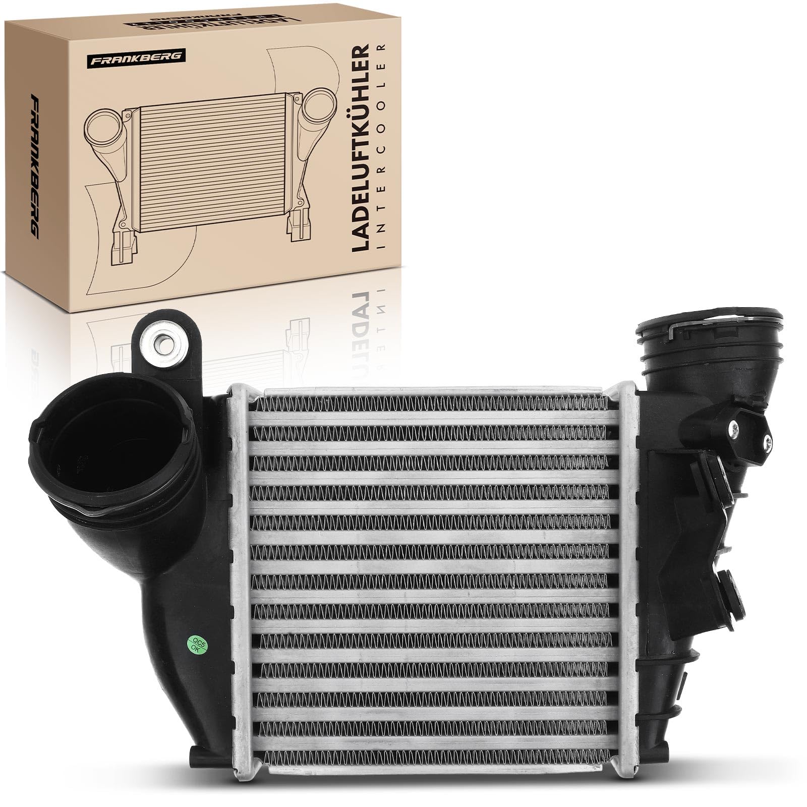 Frankberg Refroidisseur turbo intercooler 1J0145803N | Compatible avec: Fourgonnette Golf IV 1J1, Golf IV Variant 1J5, B.o.r.a 1J2, A3 8L1, O.c.t.a.v.i.a I 1U2, Tolède II 1M2
