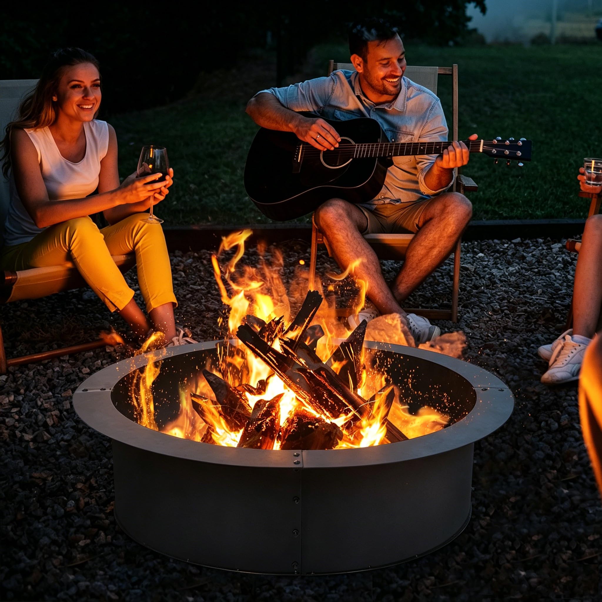 SOARS Anello per Braciere Diametro 930 mm/ID 765 mm, Altezza 255 mm | Braciere Rotondo, Acciaio al Carbonio Laminato a Caldo Rinforzato, da Giardino, Campeggio e Barbecue, Outdoor Fire Pit