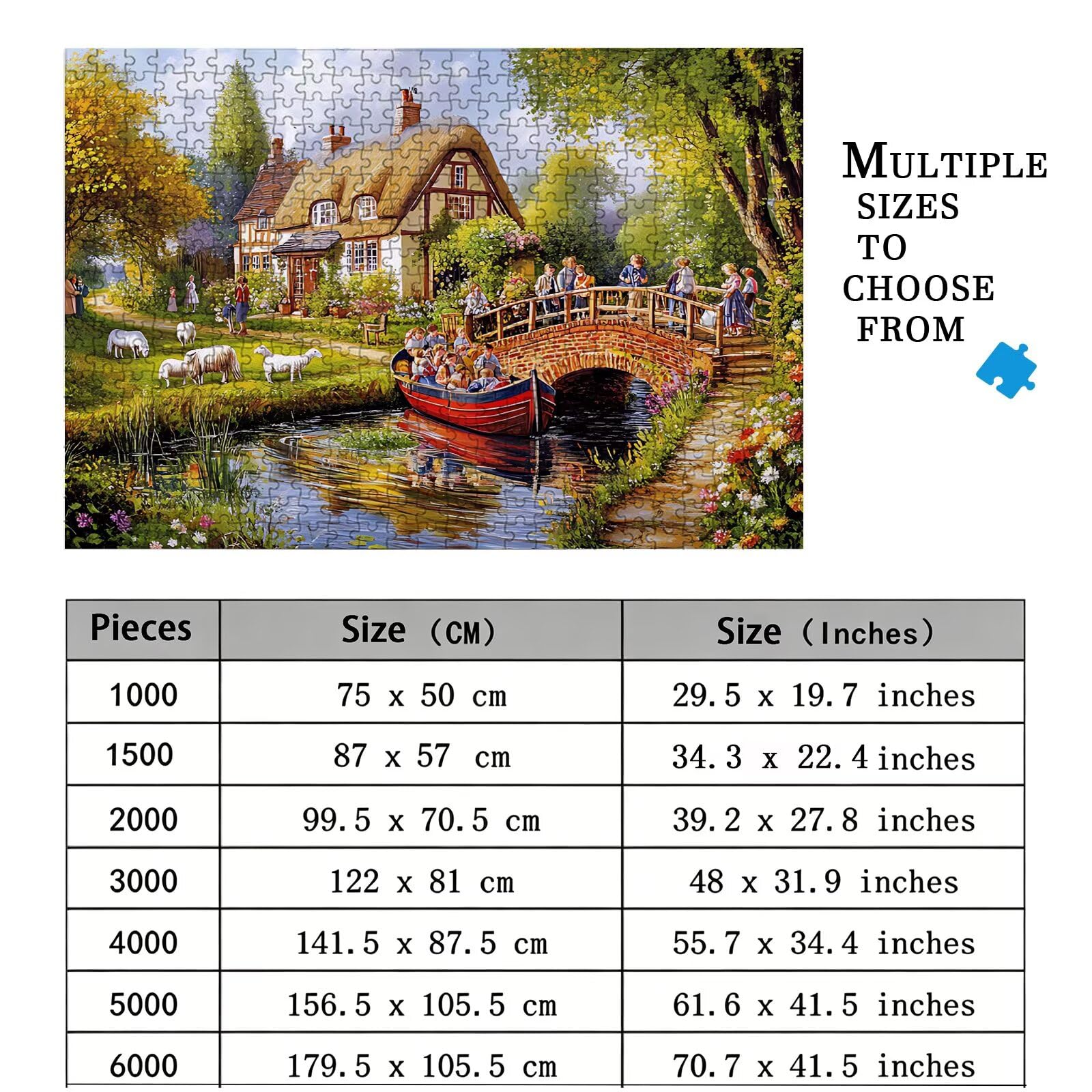 Gospodarstwo puzzle 1500 elementów, trudne puzzle, drewniane puzzle dla całej rodziny, zestaw "zrób to sam" dla dorosłych, nadają się jako dekoracja ścienna, prezent dla kobiet, temat: most 8p-675
