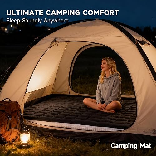 Miniatura 5 de Welnow Colchón de futón japonés, tamaño individual, tapete grueso de tatami, portátil y plegable, colchón enrollable con bolsa de almacenamiento,