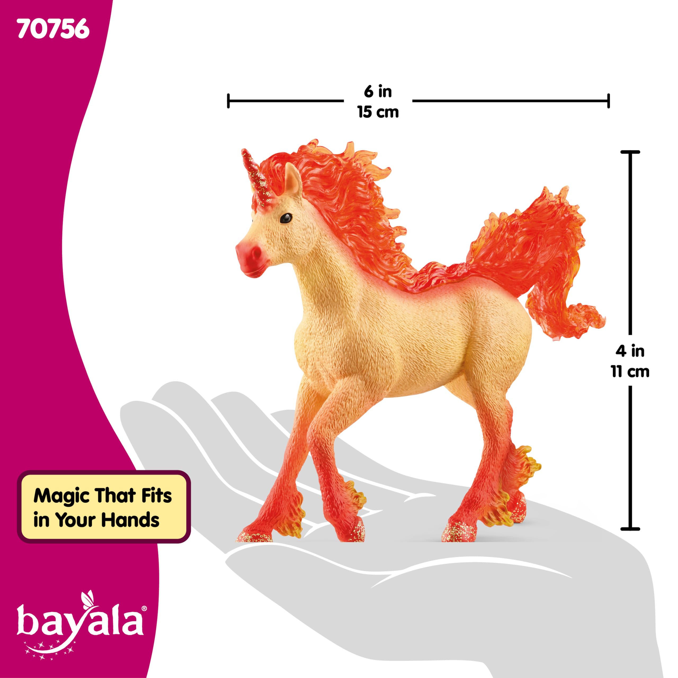 schleich BAYALA | Elementa Ognisty ogier jednorożca 70756 | Fantastyczna figurka kolekcjonerska | Prezent dla dziewczynek i chłopców | Od 5 lat | 15 × 4 × 11 cm