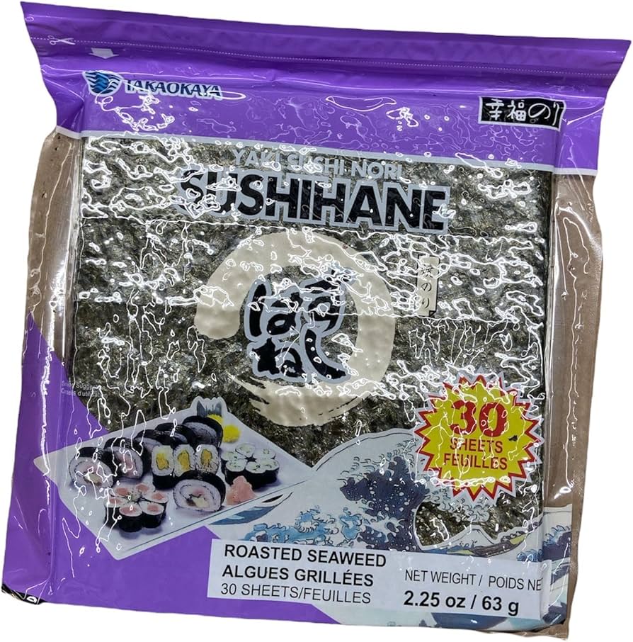 Amazon.com : Takaokaya Yaki Sushi Nori Sushihane. Roasted Seaweed