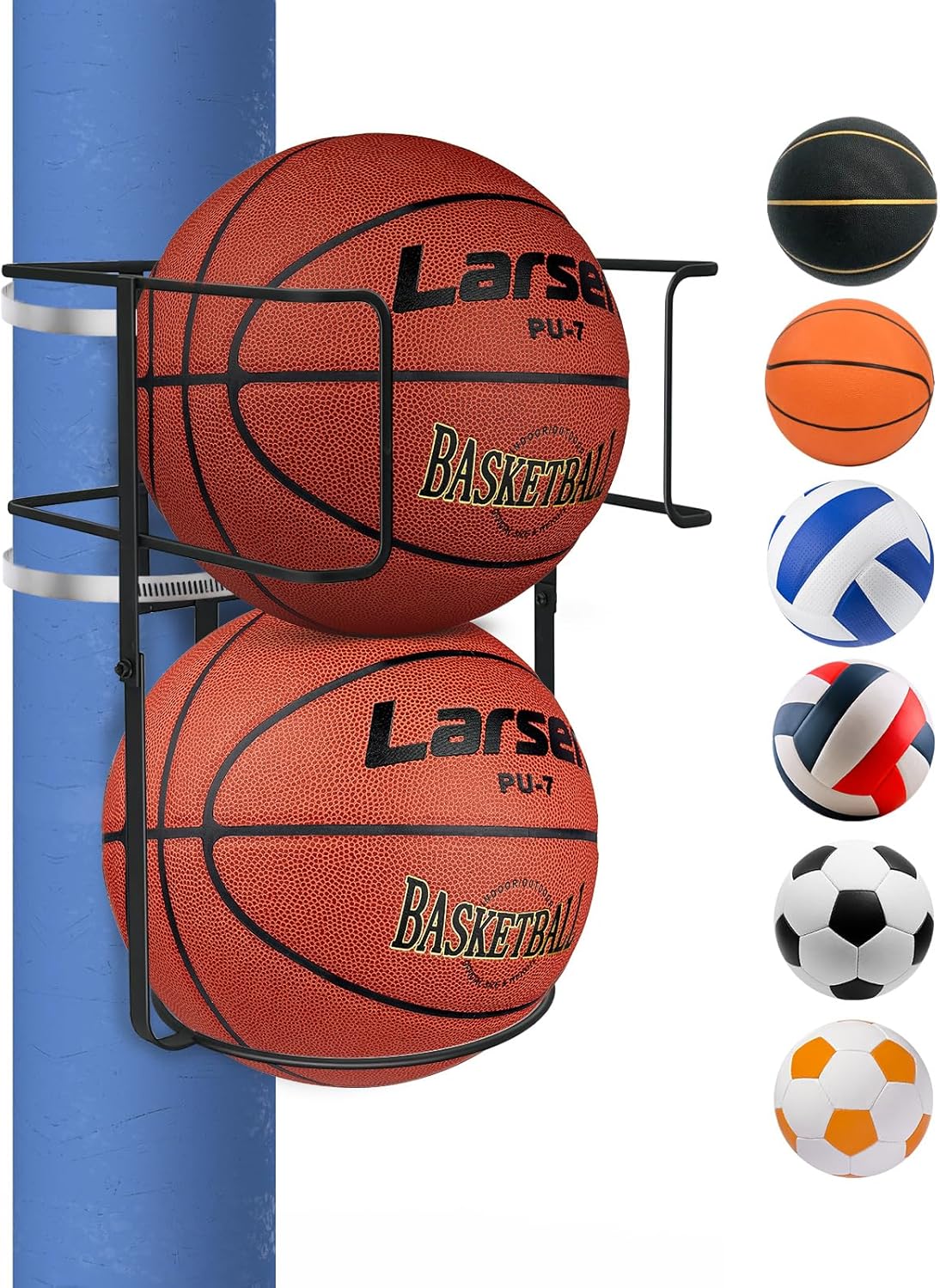 XBA Garage Ball Storage Basketball Storage Rack Holder Wall