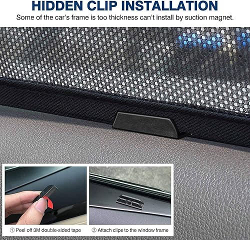 Miniatura 10 de Cartist Parasol para ventana lateral, Nissan Rogue 2014-2020 (no apto para Nissan Rogue Sport), protector solar y rayos UV, 4 unidades